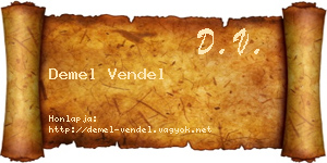 Demel Vendel névjegykártya